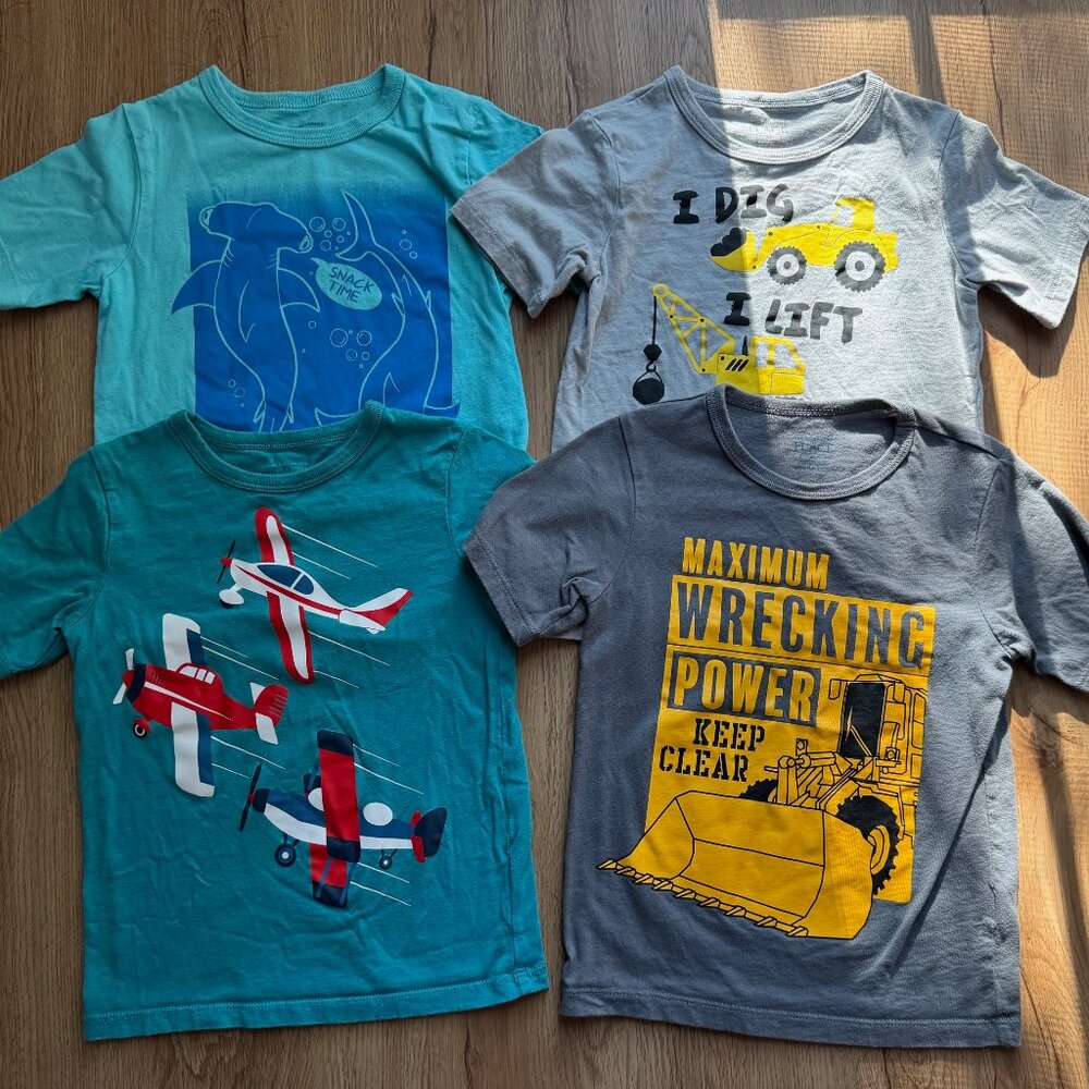 The Children's Place Boys Tees - Teal, Gray, Yellow, Red